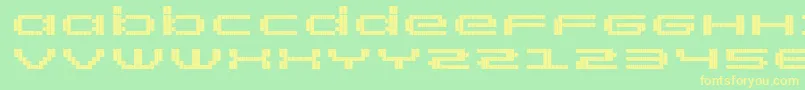 RtScreenloft8Bold-fontti – keltaiset fontit vihreällä taustalla