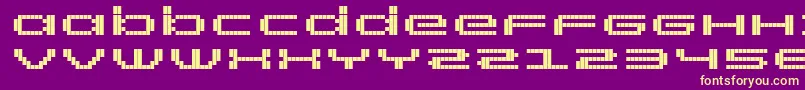 RtScreenloft8Bold-fontti – keltaiset fontit violetilla taustalla