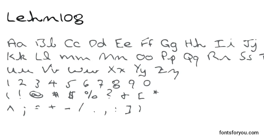 Czcionka Lehn108 – alfabet, cyfry, specjalne znaki