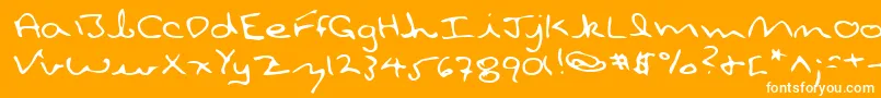 Lehn108-Schriftart – Weiße Schriften auf orangefarbenem Hintergrund