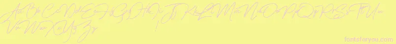 Шрифт Franciscodemo – розовые шрифты на жёлтом фоне