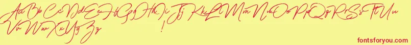 Шрифт Franciscodemo – красные шрифты на жёлтом фоне