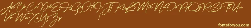Шрифт Franciscodemo – жёлтые шрифты на коричневом фоне
