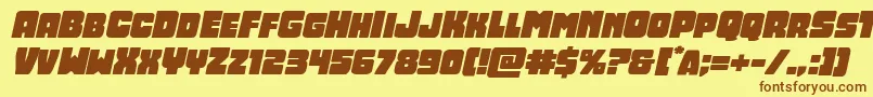 Opusmundiexpandital Font – Brown Fonts on Yellow Background