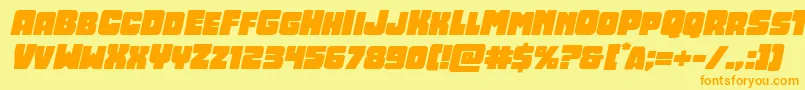 Opusmundiexpandital Font – Orange Fonts on Yellow Background