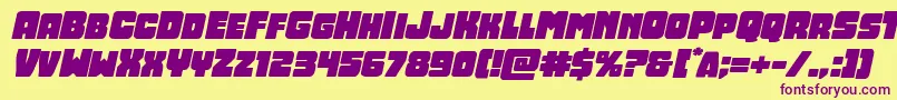 Opusmundiexpandital Font – Purple Fonts on Yellow Background