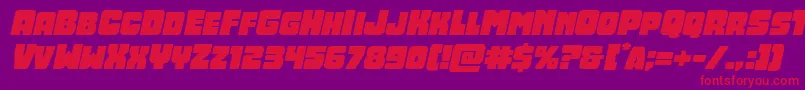 Opusmundiexpandital-Schriftart – Rote Schriften auf violettem Hintergrund