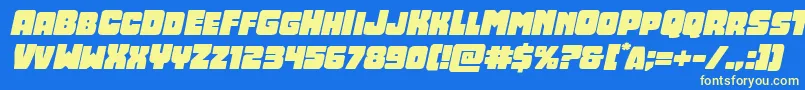 Opusmundiexpandital Font – Yellow Fonts on Blue Background