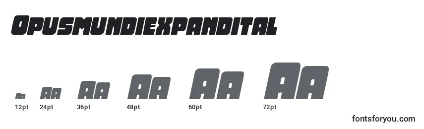 Tamanhos de fonte Opusmundiexpandital