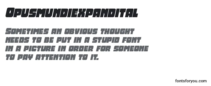 Schriftart Opusmundiexpandital