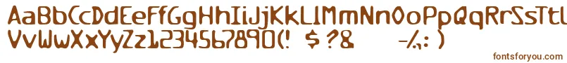 Шрифт Milesandmilesofverticalsmil – коричневые шрифты на белом фоне