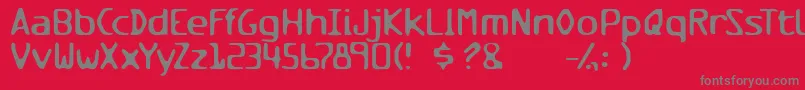 フォントMilesandmilesofverticalsmil – 赤い背景に灰色の文字