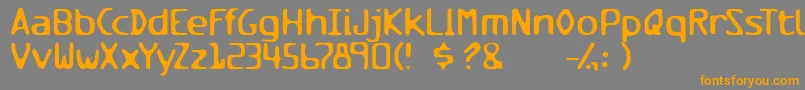 フォントMilesandmilesofverticalsmil – オレンジの文字は灰色の背景にあります。