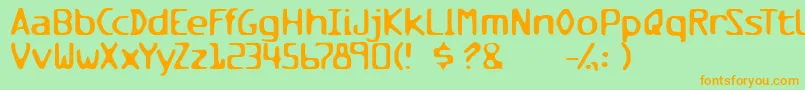 Milesandmilesofverticalsmil Font – Orange Fonts on Green Background