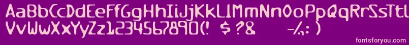 Milesandmilesofverticalsmil Font – Pink Fonts on Purple Background