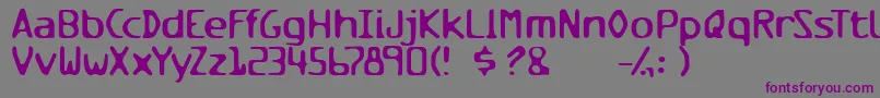 フォントMilesandmilesofverticalsmil – 紫色のフォント、灰色の背景