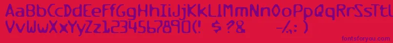 Czcionka Milesandmilesofverticalsmil – fioletowe czcionki na czerwonym tle