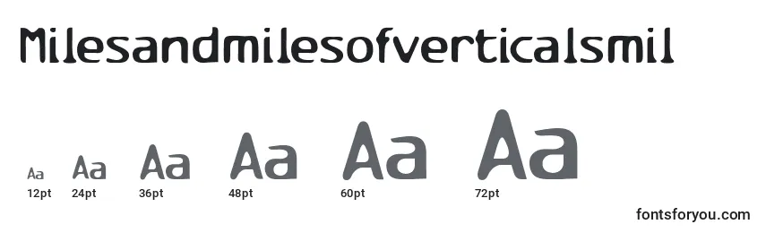 Размеры шрифта Milesandmilesofverticalsmil