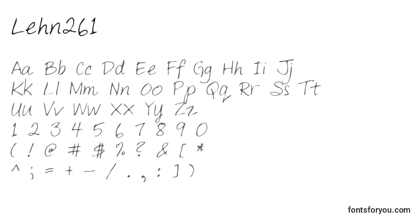Lehn261フォント–アルファベット、数字、特殊文字
