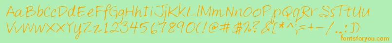 Lehn261 Font – Orange Fonts on Green Background