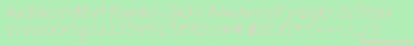 Lehn261 Font – Pink Fonts on Green Background