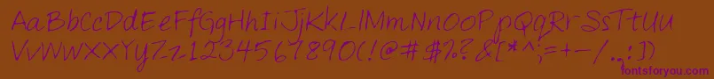 Lehn261 Font – Purple Fonts on Brown Background