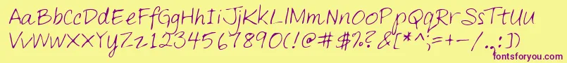 Lehn261 Font – Purple Fonts on Yellow Background