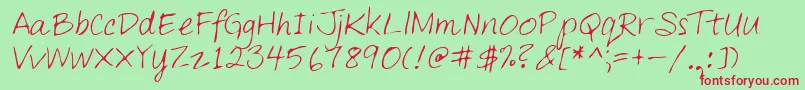 Lehn261 Font – Red Fonts on Green Background