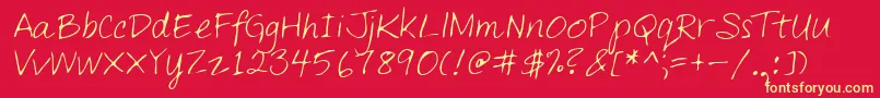 Lehn261 Font – Yellow Fonts on Red Background