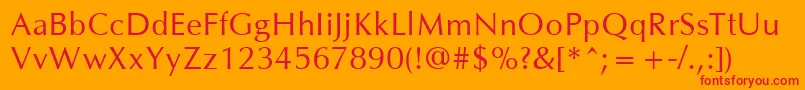 Oklahoma-Schriftart – Rote Schriften auf orangefarbenem Hintergrund