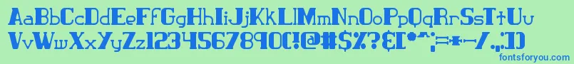 ClassicTrash2Brk Font – Blue Fonts on Green Background