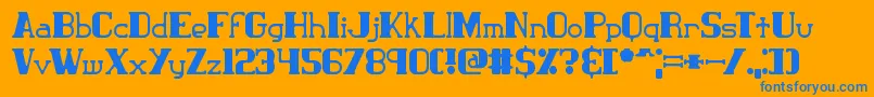 ClassicTrash2Brk Font – Blue Fonts on Orange Background