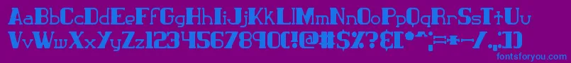 Saiba mais sobre a fonte ClassicTrash2Brk Fonte ClassicTrash2Brk – fontes azuis em um fundo violeta