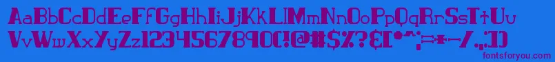 ClassicTrash2Brk Font – Purple Fonts on Blue Background