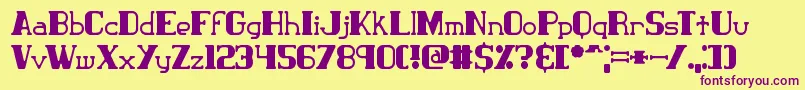 ClassicTrash2Brk Font – Purple Fonts on Yellow Background