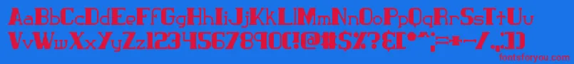 ClassicTrash2Brk Font – Red Fonts on Blue Background