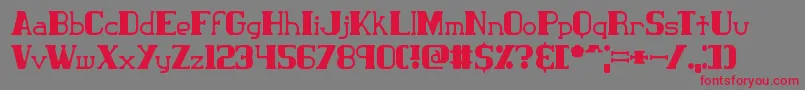ClassicTrash2Brk Font – Red Fonts on Gray Background