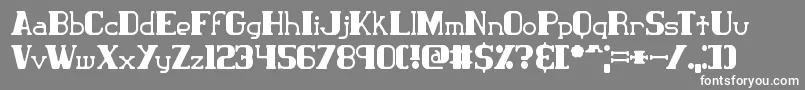 ClassicTrash2Brk Font – White Fonts on Gray Background
