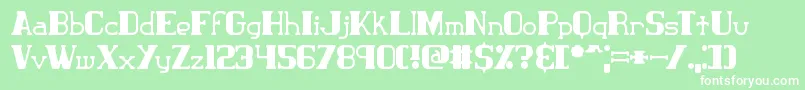 Шрифт ClassicTrash2Brk – белые шрифты на зелёном фоне