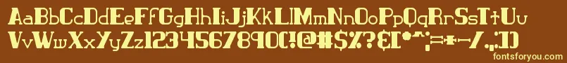 ClassicTrash2Brk Font – Yellow Fonts on Brown Background