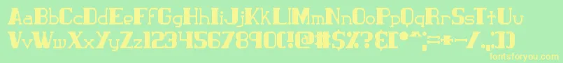 ClassicTrash2Brk Font – Yellow Fonts on Green Background