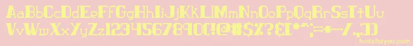 Fonte ClassicTrash2Brk – fontes amarelas em um fundo rosa