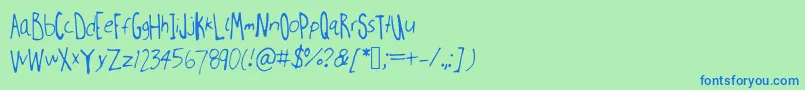 Millweemanuscripting Font – Blue Fonts on Green Background