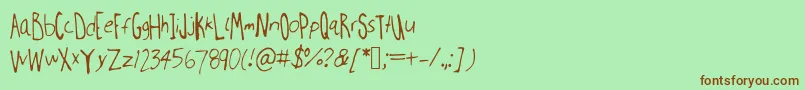 Шрифт Millweemanuscripting – коричневые шрифты на зелёном фоне