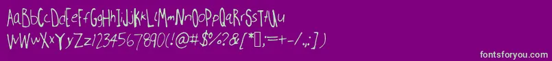 Шрифт Millweemanuscripting – зелёные шрифты на фиолетовом фоне