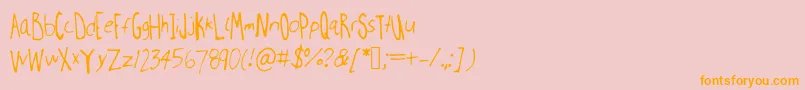 Millweemanuscripting Font – Orange Fonts on Pink Background