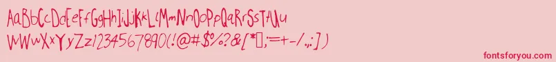 フォントMillweemanuscripting – ピンクの背景に赤い文字