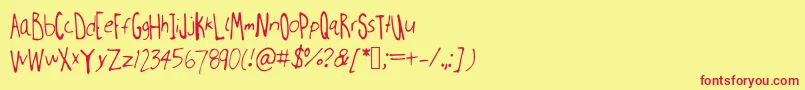 Millweemanuscripting-fontti – punaiset fontit keltaisella taustalla