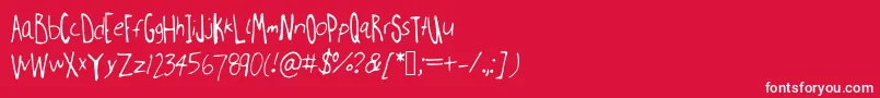 フォントMillweemanuscripting – 赤い背景に白い文字