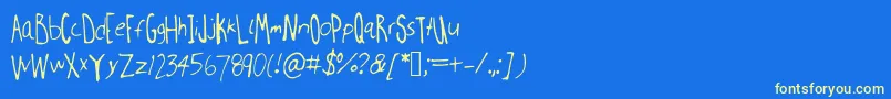 Millweemanuscripting Font – Yellow Fonts on Blue Background
